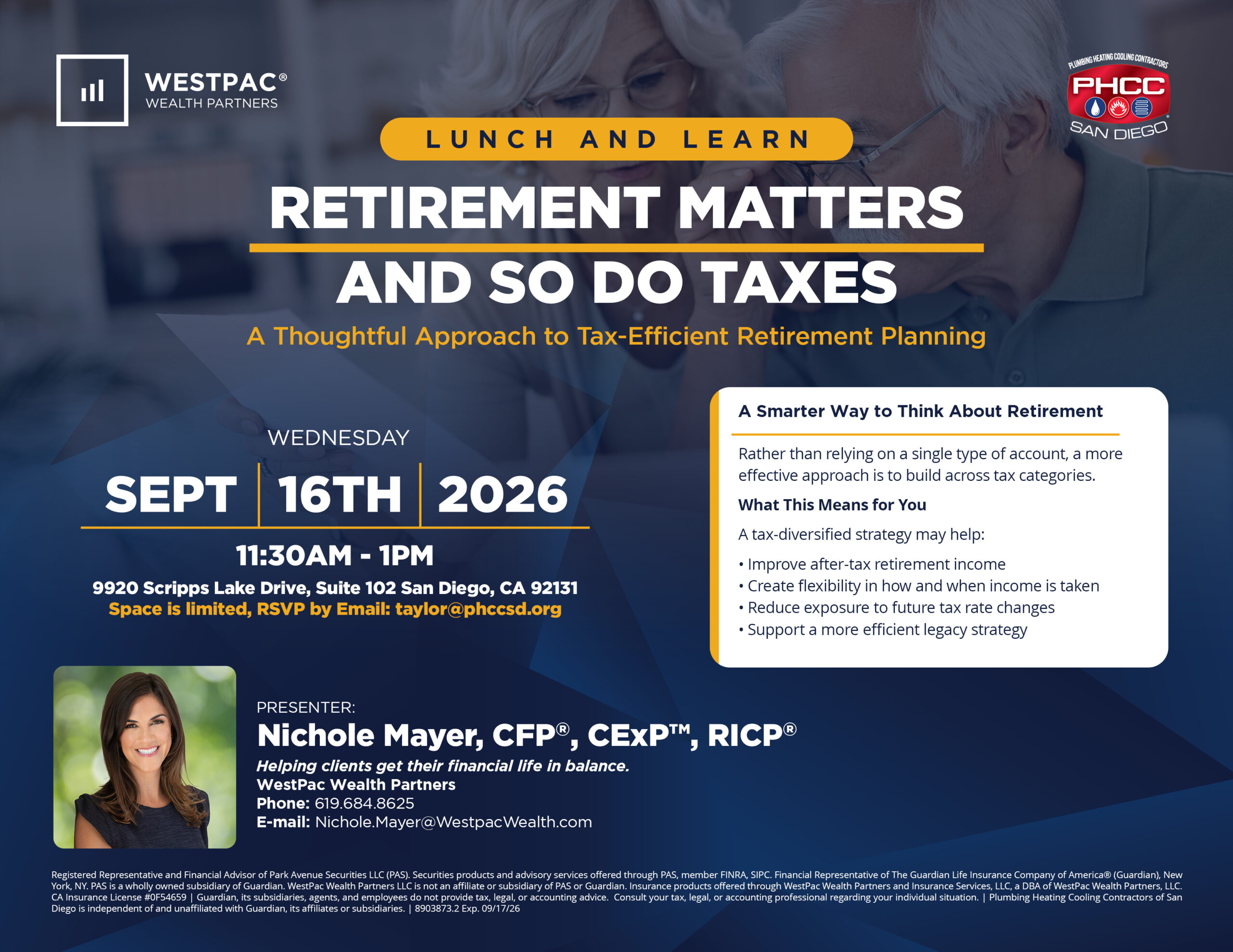 PHCC SD September Lunch and Learn Flyer