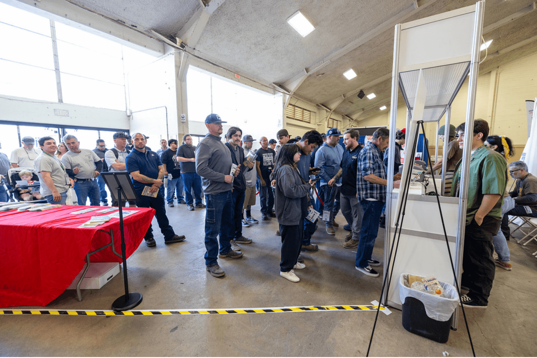 Attendees checking in for free at the San Diego Trades Expo registration line