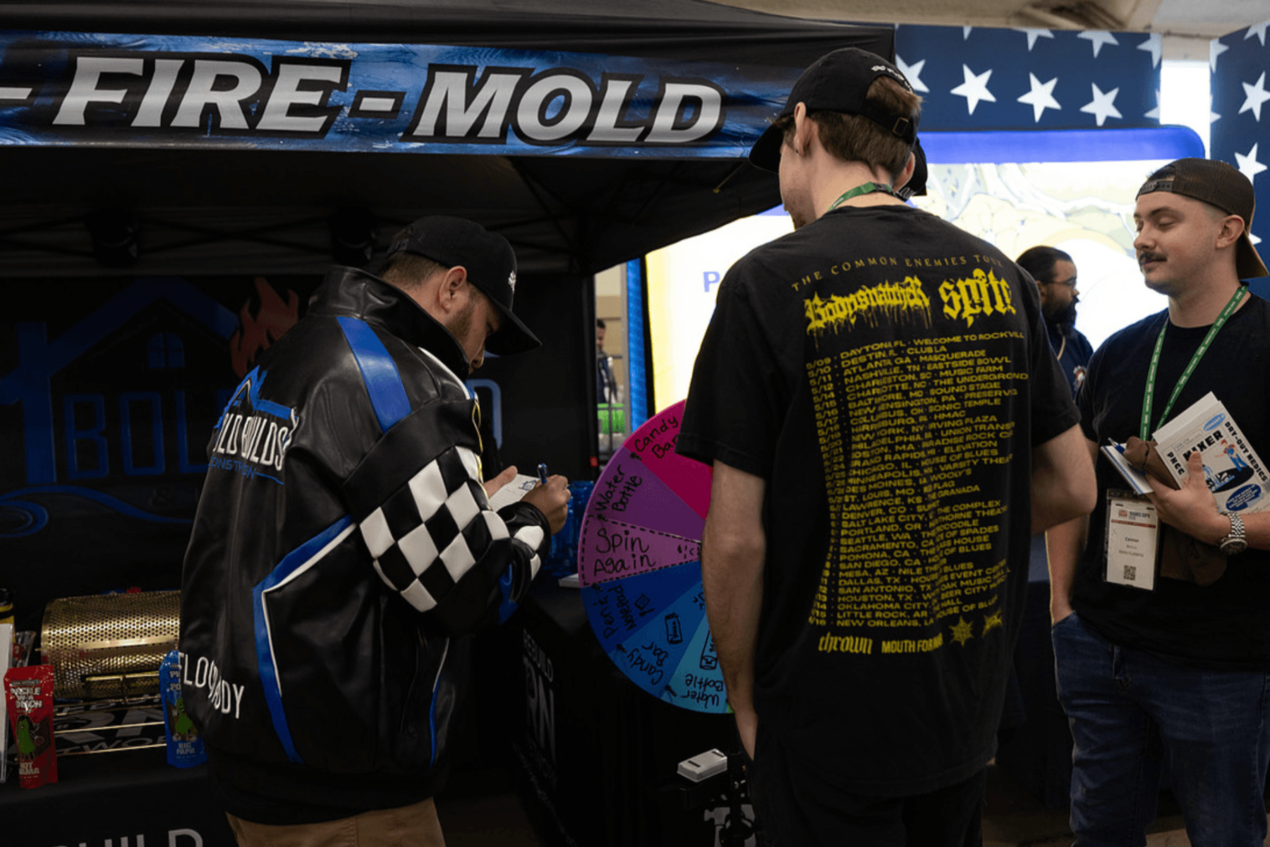 Attendees playing an interactive exhibitor game at the Trades Expo