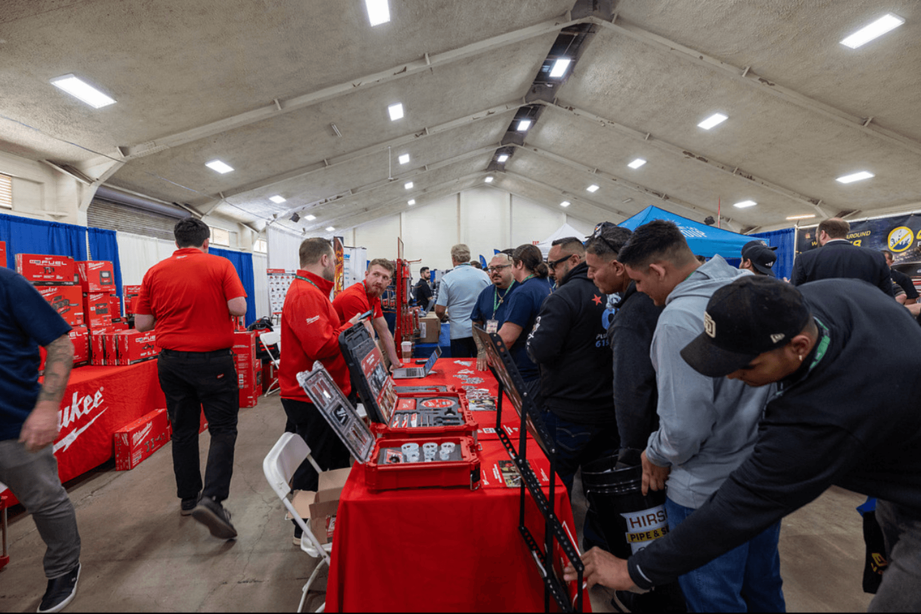 Milwaukee Tools exhibitor booth at the plumbing expo