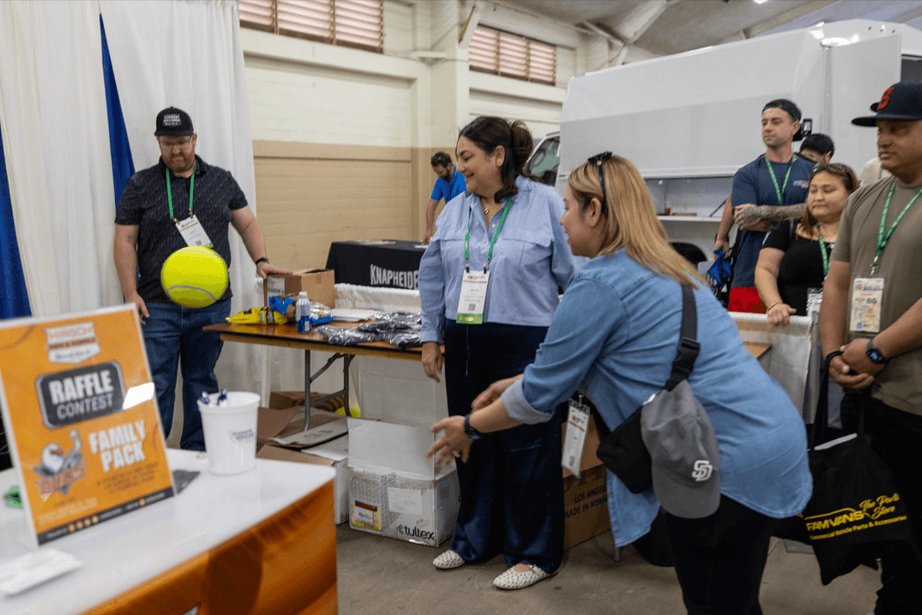 Attendees at the Trades Expo raffle contest